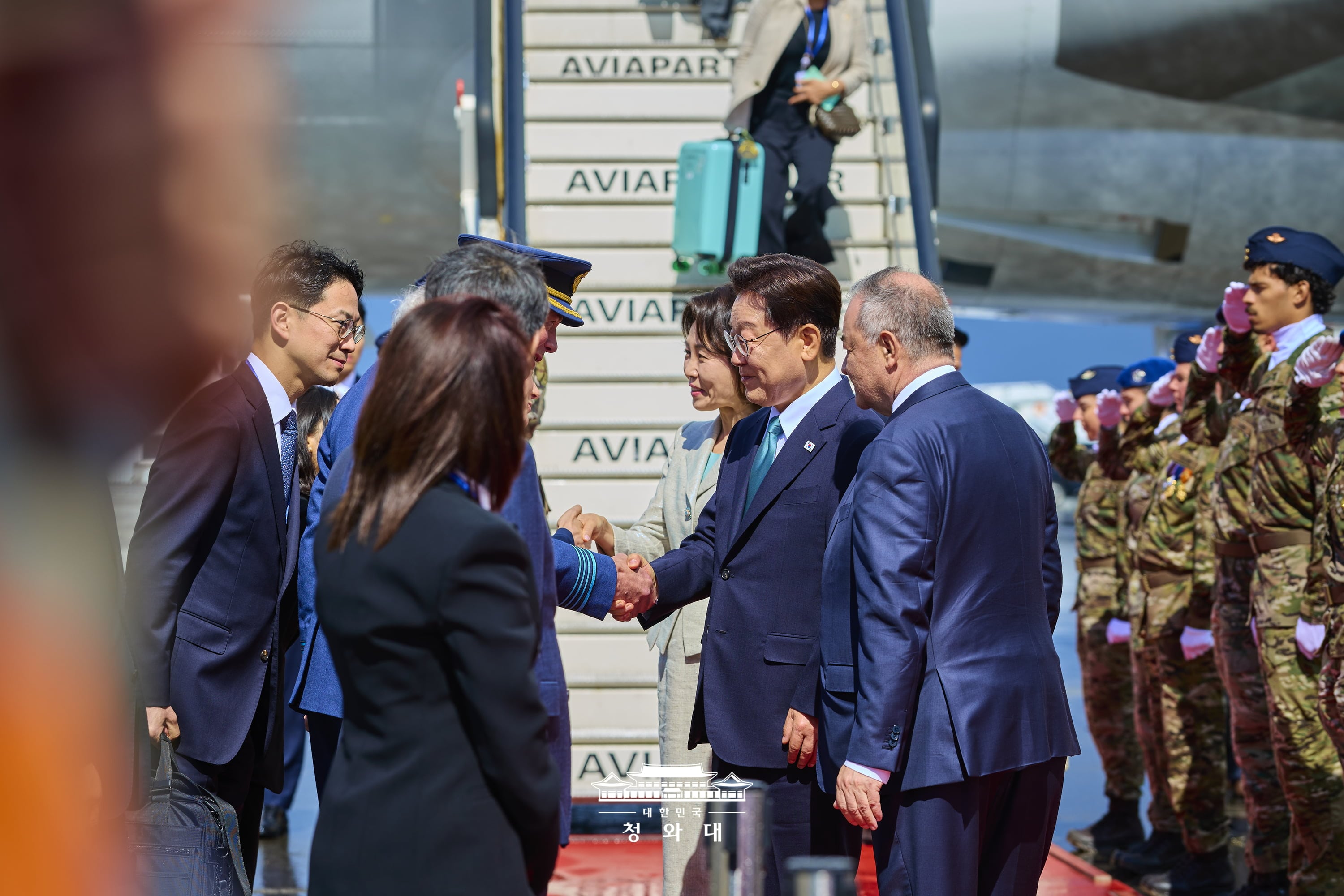 공항 도착 행사(벨기에 멜스브룩 군공항)