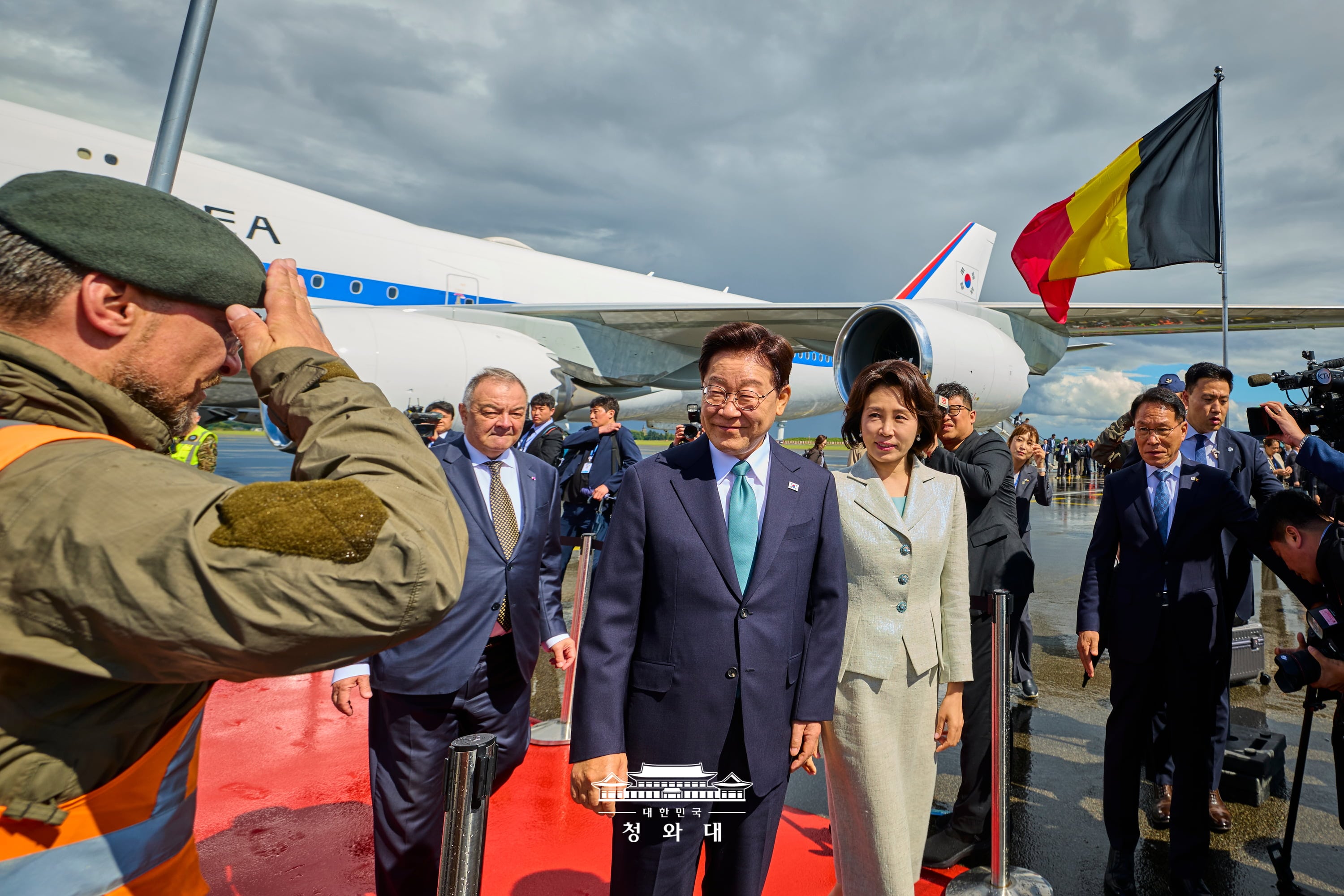 공항 도착 행사(벨기에 멜스브룩 군공항)