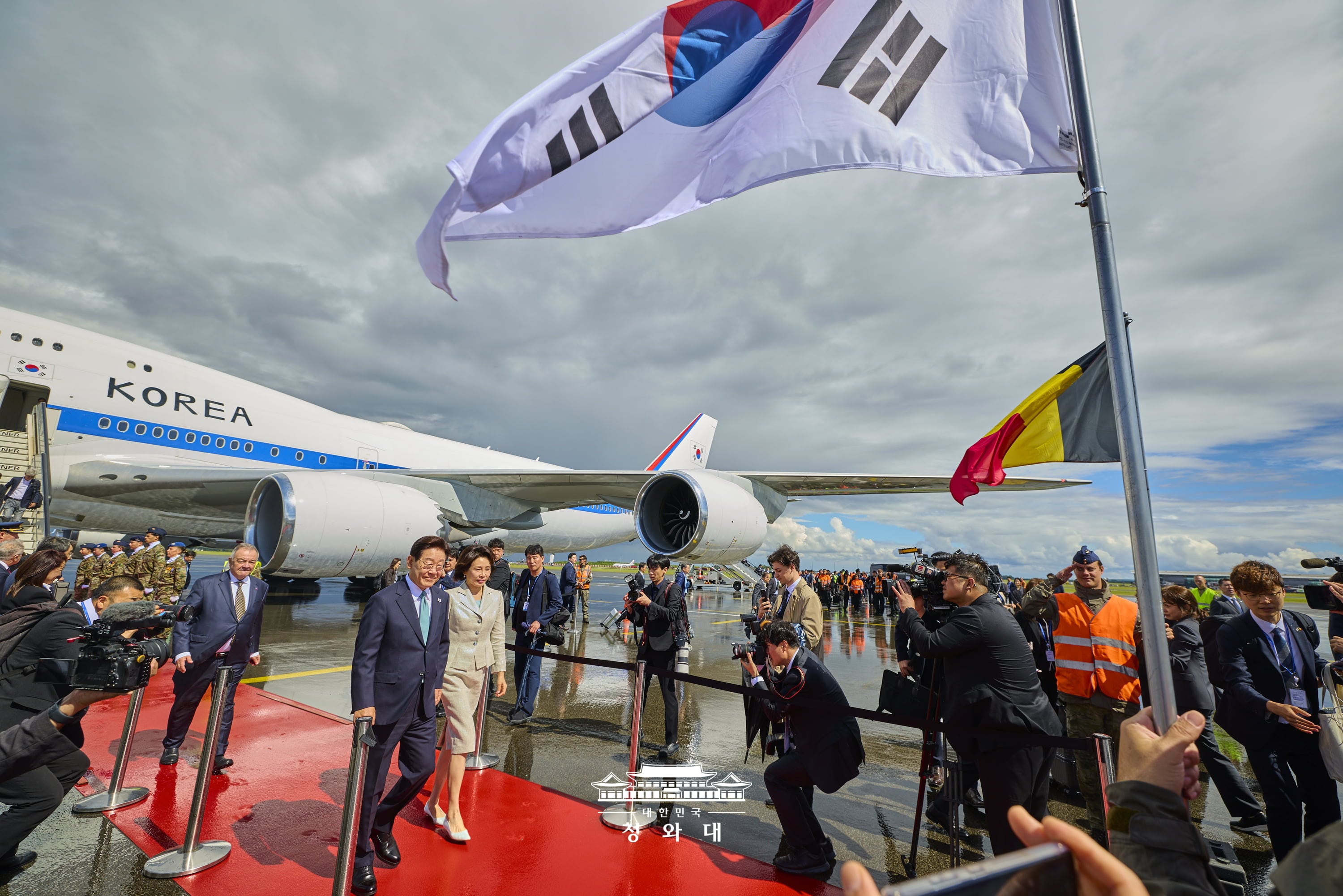 공항 도착 행사(벨기에 멜스브룩 군공항)