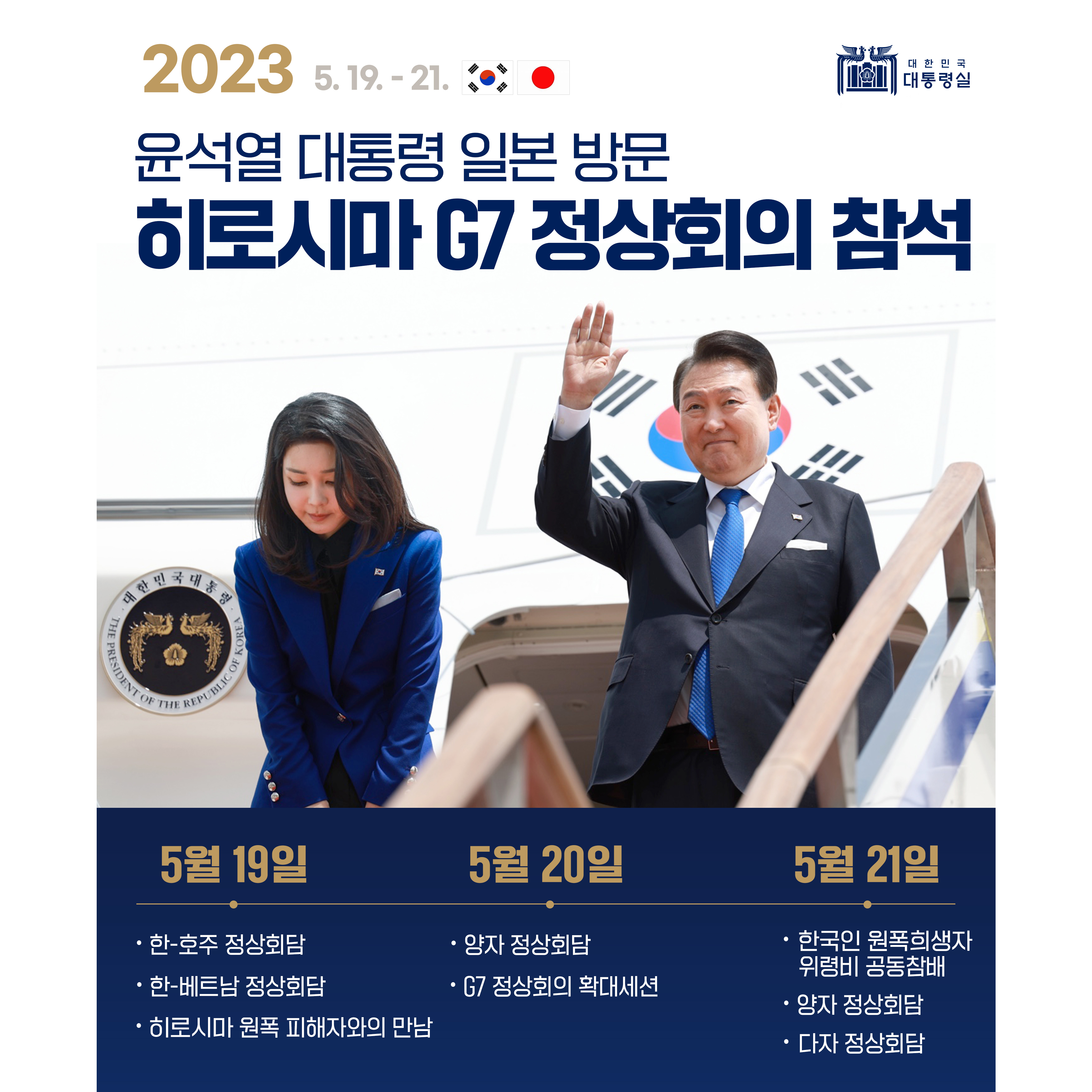 윤석열 대통령, 히로시마 G7 정상회의 참석! 사진