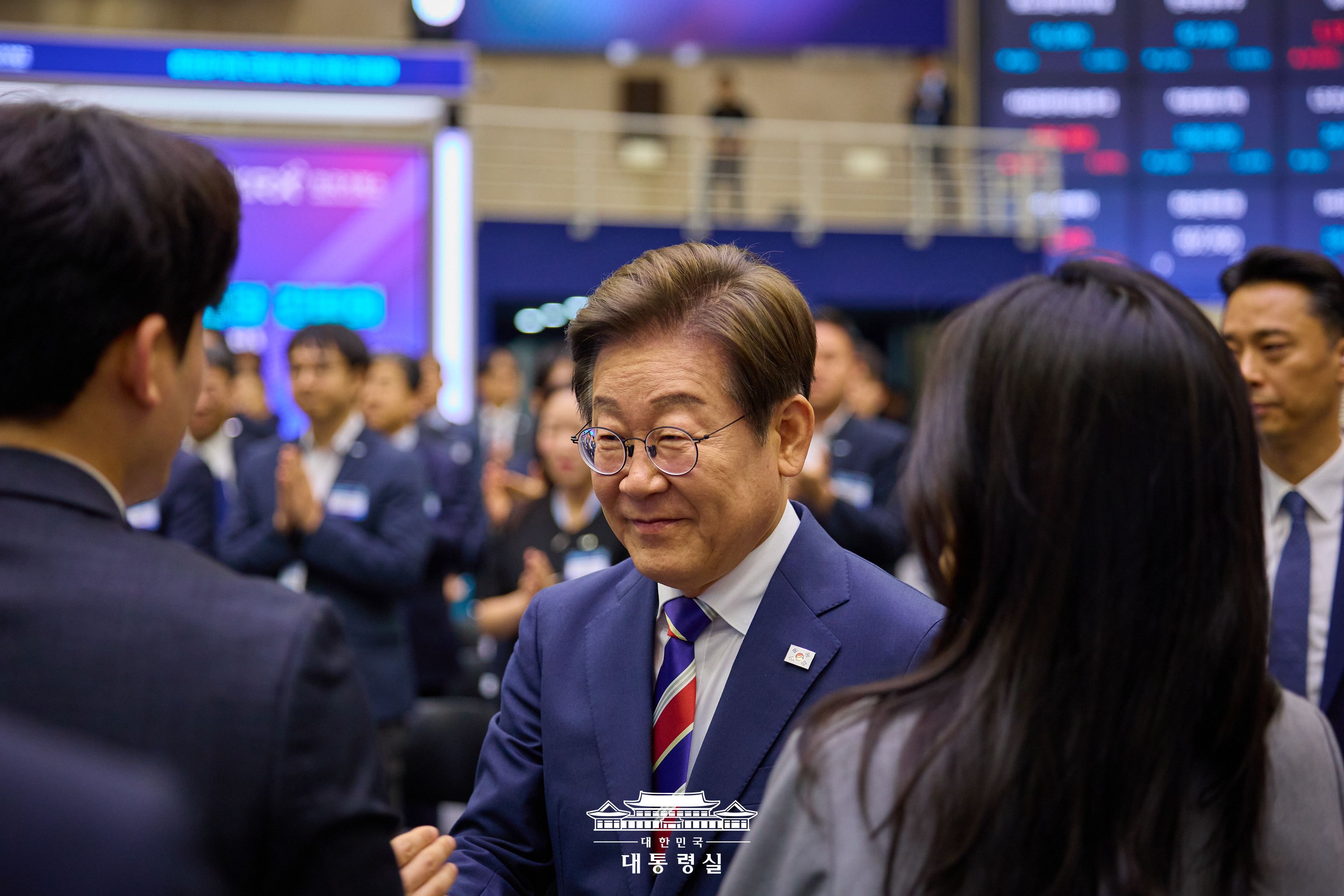 한국거래소에서 열린 불공정거래 근절을 위한 현장 간담회에 참석한 이재명 대통령 모습3