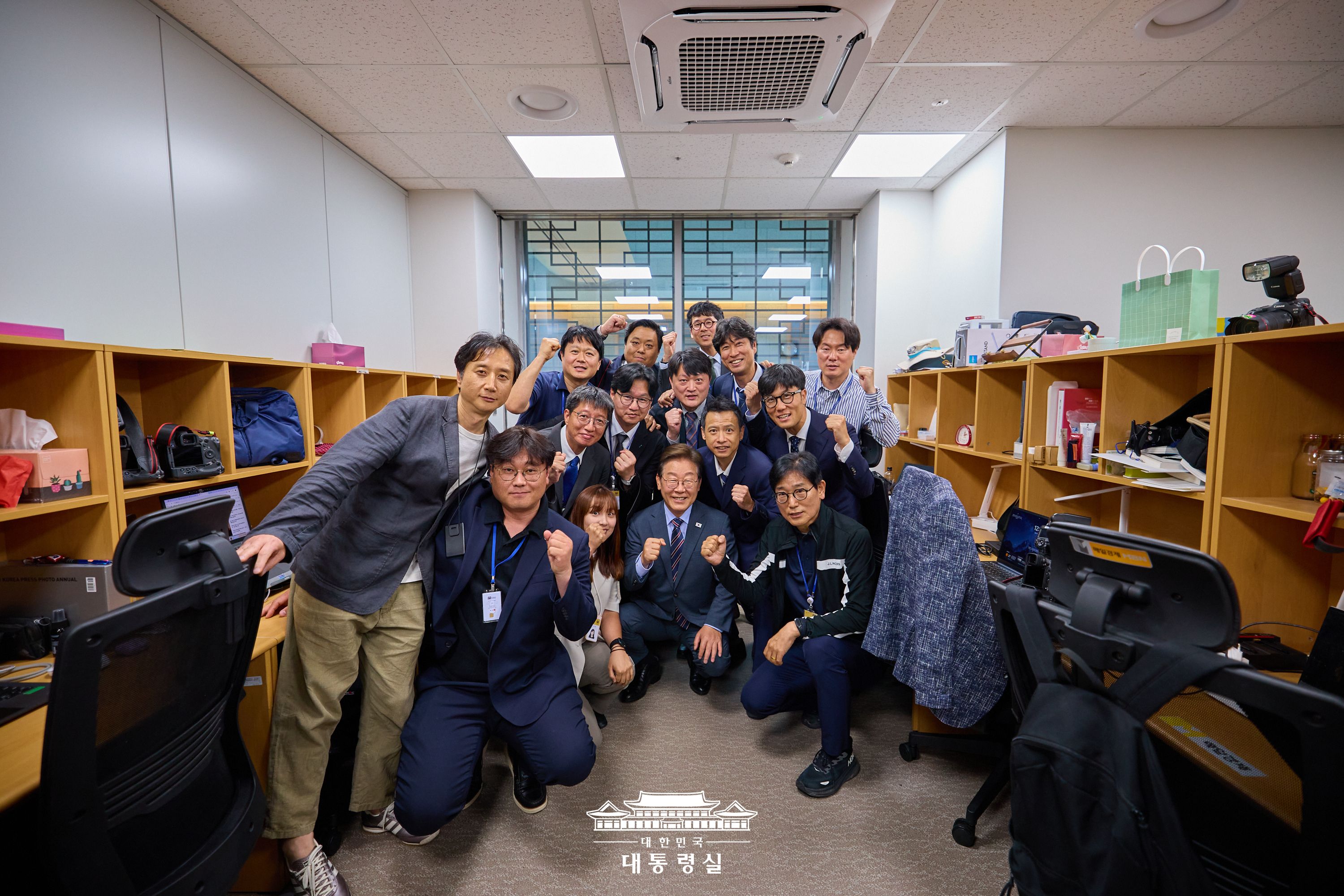 대통령실 기자실 방문한 이재명 대통령1