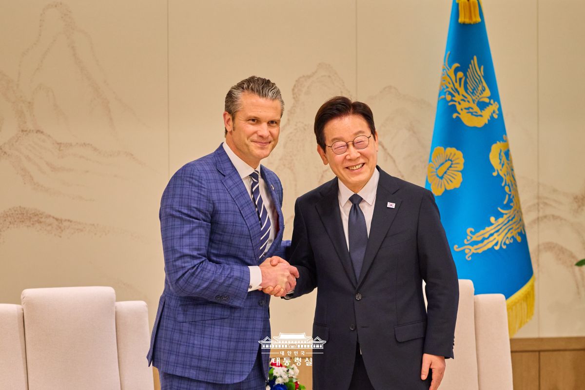 피트 헤그세스 미 전쟁부 장관 접견 사진