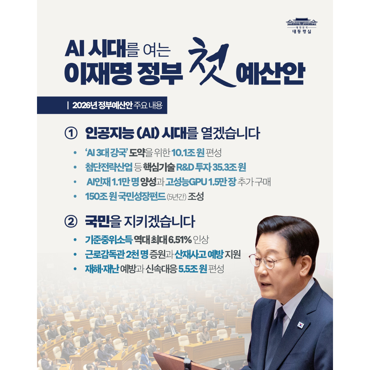 AI 시대를 여는 이재명 정부 첫 예산안! 썸네일