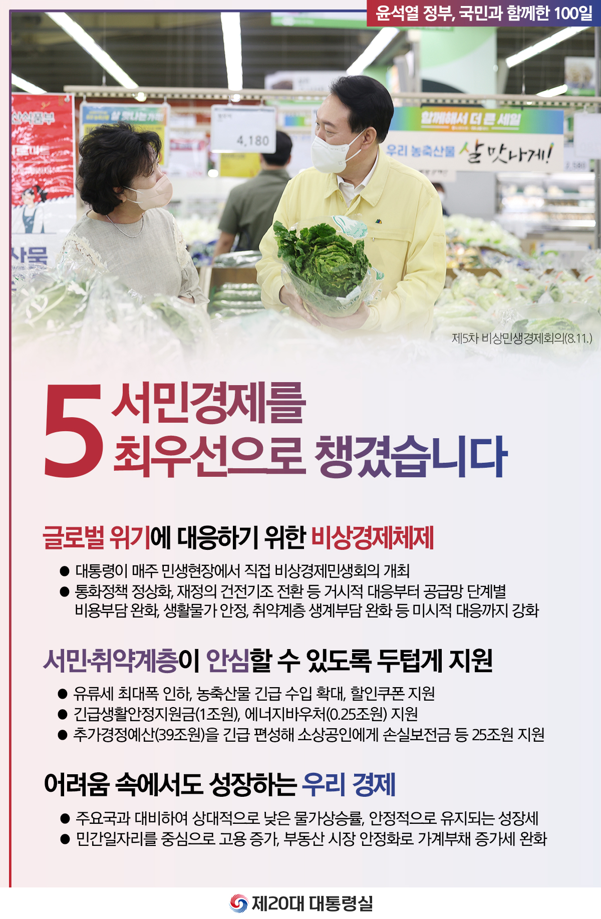 윤석열 정부의 100일, 국민과 함께한 시간들 슬라이드5