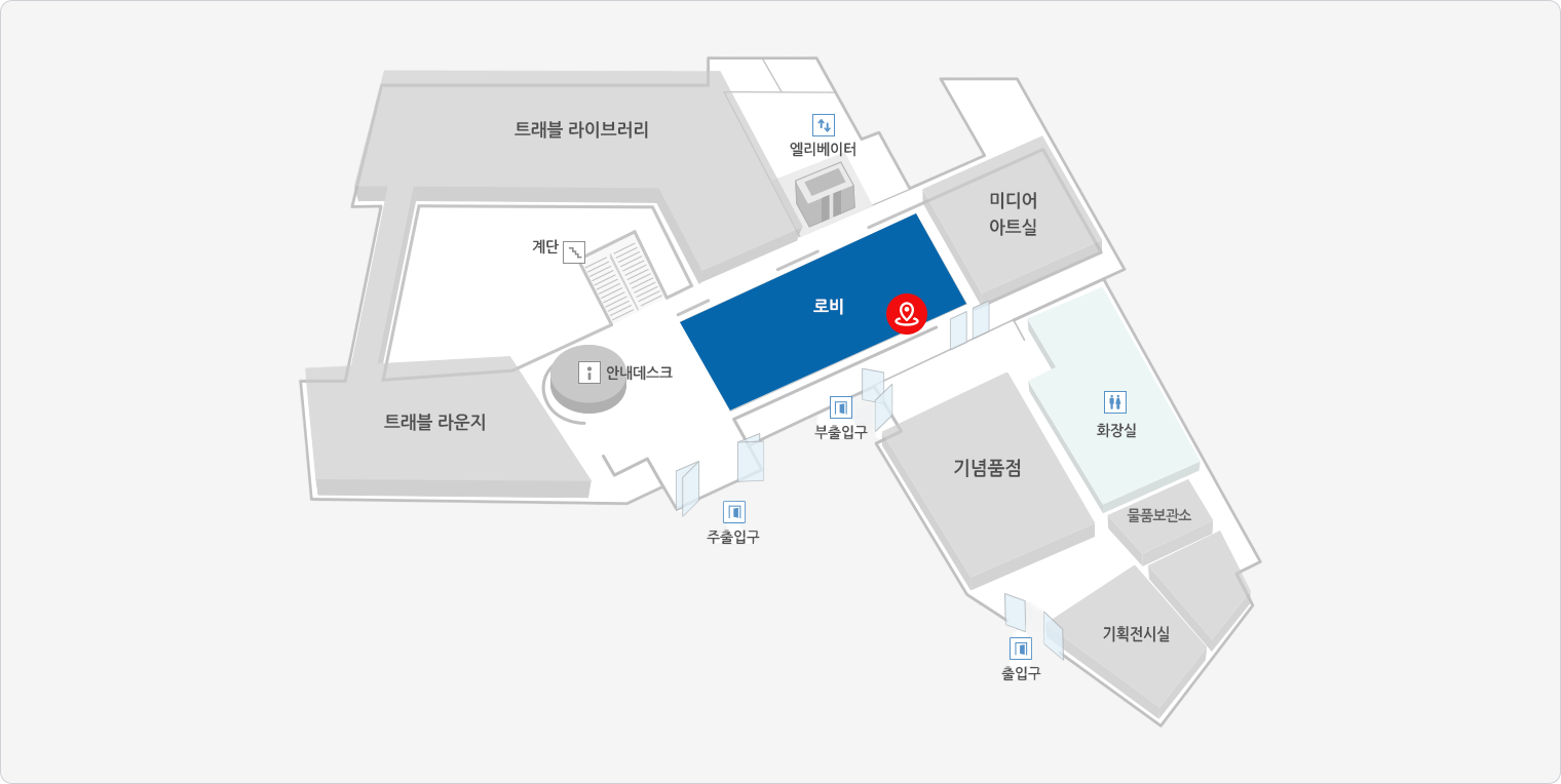 장소 청와대 사랑채 1층 로비 약도